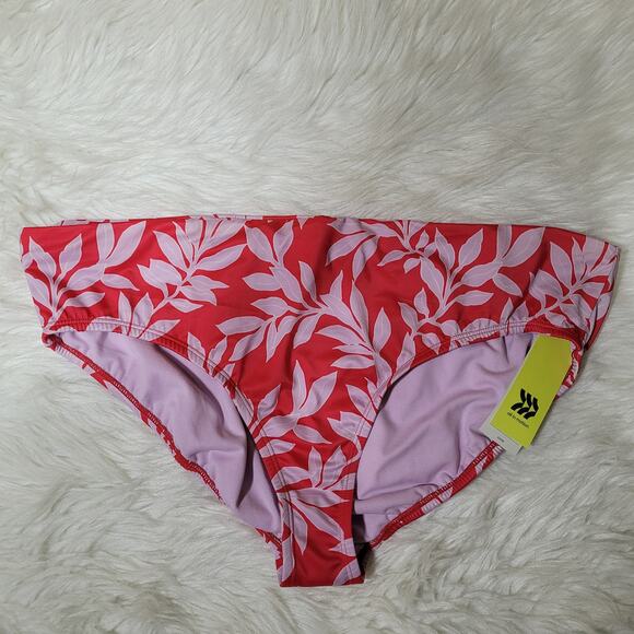 NWT All in Motion Red Lilac Floral Bikini Swim Bottoms Size 24W-26W - Picture 2 of 8